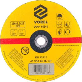 DISC ABRAZIV PENTRU METAL 230X3.2X22 MM (cod: 08640)