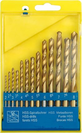 Set 13 burghie titan pentru metal 2 - 8 mm (cod: 22310)