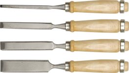 Set 4 dălți mâner lemn 6 - 24 mm (cod: 25500)