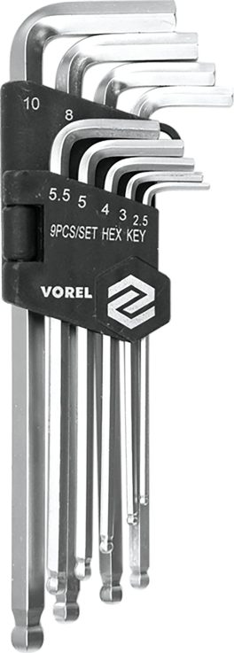 Set 9 chei hexagonale 2.5 - 10 mm (cod: 56475)