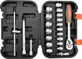 Trusă tubulare 3/8'', 22 buc (cod: 58661)
