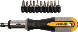 Set surubelniță cu clichet + biți 13 buc (cod: 64658)