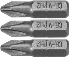 Set 3 biți 1/4 ph2x25mm (cod: 65453)