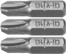 Set 3 biți 1/4 ph1,ph2,ph3 25mm (cod: 65461)