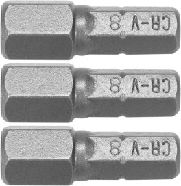 Set 3 biți 1/4 H8 X 25mm (cod: 65505)