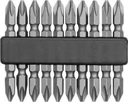 SET 10 BITURI 60 MM CR-V, PH2, 1/4" (cod: 65700)