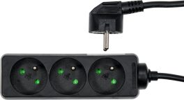 Prelungitor electric cu 3 prize 1,5 m negru (cod: 72615)