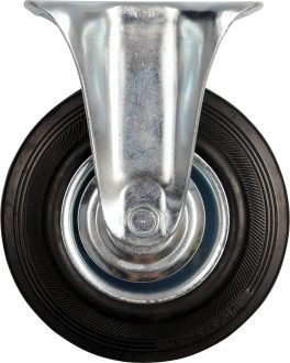 Roată fixă din cauciuc negru 125 x 34 x 155 mm (cod: 87303)