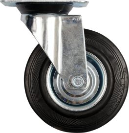 Roată pivotantă din cauciuc negru 125 x 34 x 155 mm (cod: 87313)