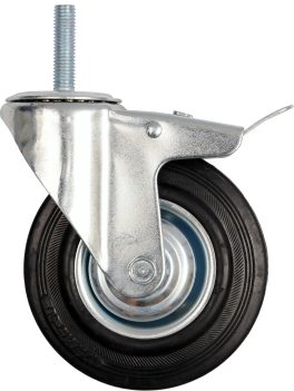 Roată pivotantă cu ax filetat și frâna 160 mm (cod: 87335)