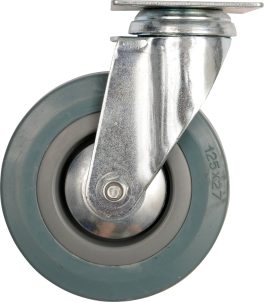 Roată pivotantă din cauciuc gri 75 x 21 x 104 mm 30 kg (cod: 87362)