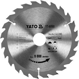 Disc fierăstrău wolfram pentru lemn 184 x 24 mm (cod: YT-6060)