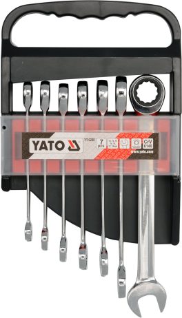 Set 7 chei combinate cu clichet 10 - 19 mm (cod: YT-0208)