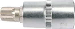 BIT SPLINE M12, ADAPTATOR CU 1/2 ", 55MM (cod: YT-04344) - imagine 2
