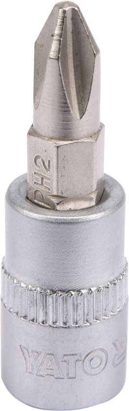 Bit cruce PH2 cu adaptor 37 mm 1/4" (cod: YT-04412)