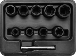Trusă chei tubulare pentru șuruburi rotunjite 10 - 19 mm 10 piese 3/8"(cod: YT-0603)