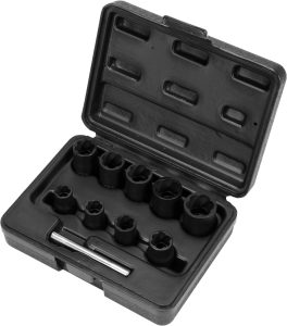 Trusă chei tubulare pentru șuruburi rotunjite 10 - 19 mm 10 piese 3/8"(cod: YT-0603) - imagine 5