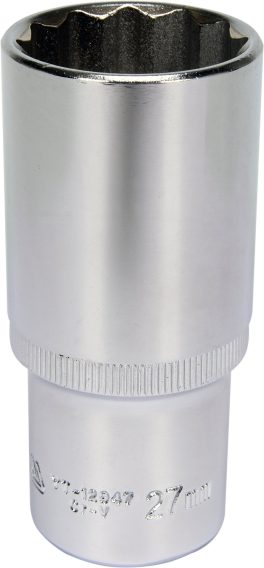 Cheie tubulară bihexagonală 1/2" 27 mm adâncă(cod: YT-12947) (cod: YT-12947)