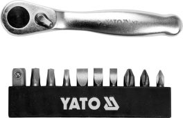 Set antrenor cu clichet pentru biti 1/4", 11 pcs (cod: YT-14390) (cod: YT-14390)