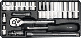 Trusă tubulare 1/4" 23 buc(cod: YT-14421) (cod: YT-14421)