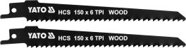 Set 2 lame fierastrau sabie pentru lemn, lungime 150 mm, 6 TPI, HCS (cod: YT-33922)