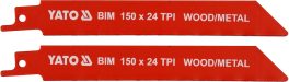 Lamă fierastrau pendular 150 mm 24TPI 2buc (cod: YT-33932)