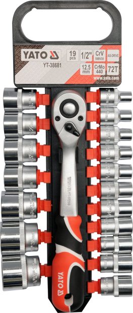 SET TUBULARE + ANTRENOR 19BUC, 1/2 " (cod: YT-38681) (cod: YT-38681)