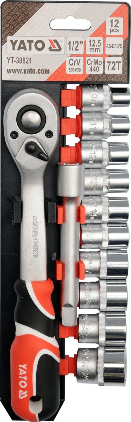 TRUSA TUBULARE 12 PIESE 1/2 " (cod: YT-38821) (cod: YT-38821)