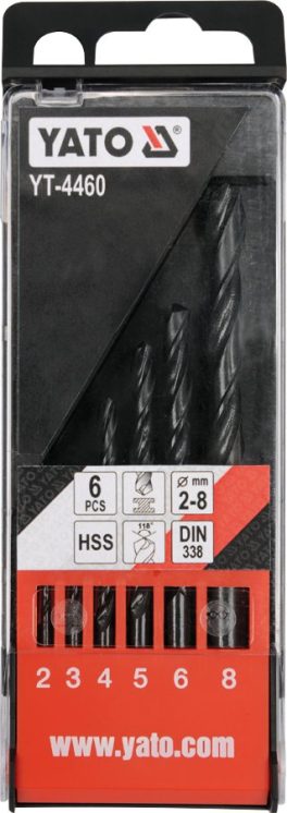 Set 6 burghie pentru metal 2 - 8 mm HSS (cod: YT-4460) (cod: YT-4460)