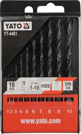 SET BURGHIE METAL HSS 10 BUCATI 1-10MM (cod: YT-4461) (cod: YT-4461)