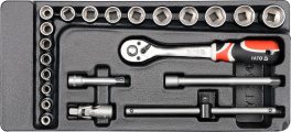 Trusă chei tubulare și antrenor 3/8" pentru dulap (cod: YT-5542)