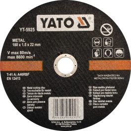 Disc debitat metale 180 x 1.5 x 22 mm (cod: YT-5925)
