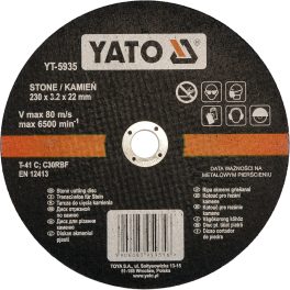 Disc tăiat piatră 230 x 3.2 x 22 mm (cod: YT-5935)