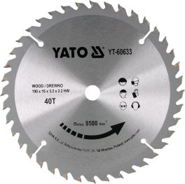 Disc circular pentru lemn 190 x 16 x 2.2 mm (cod: YT-60633)