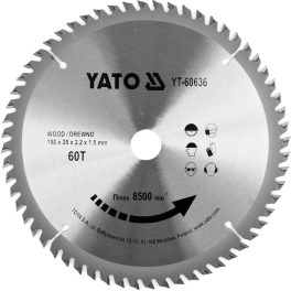 Disc circular pt lemn 190 X 60T X 20 MM YT-60636 (cod: YT-60636)