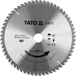 Disc circular pentru lemn 255 x 60T x 30 mm (cod: YT-60733)