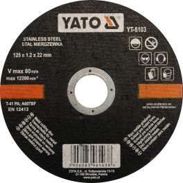 Disc debitat oțel inoxidabil 125 x 1.2 x 22 mm (cod: YT-6103)