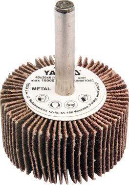 Perie abrazivă circulară cu tijă 40 x 20 x 6 mm granulație 60 (cod: YT-83352)