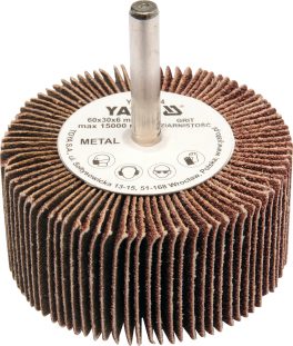 Perie abrazivă circulară cu tijă 60 x 30 x 6 mm granulație 80 (cod: YT-83363)