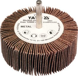 Perie abrazivă circulară cu tijă 80 x 30 x 6 mm granulație 150 (cod: YT-83376)