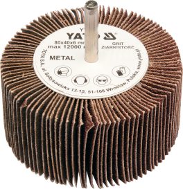 Perie abrazivă circulară cu tijă 80 x 40 x 6 mm granulație 80 (cod: YT-83383)